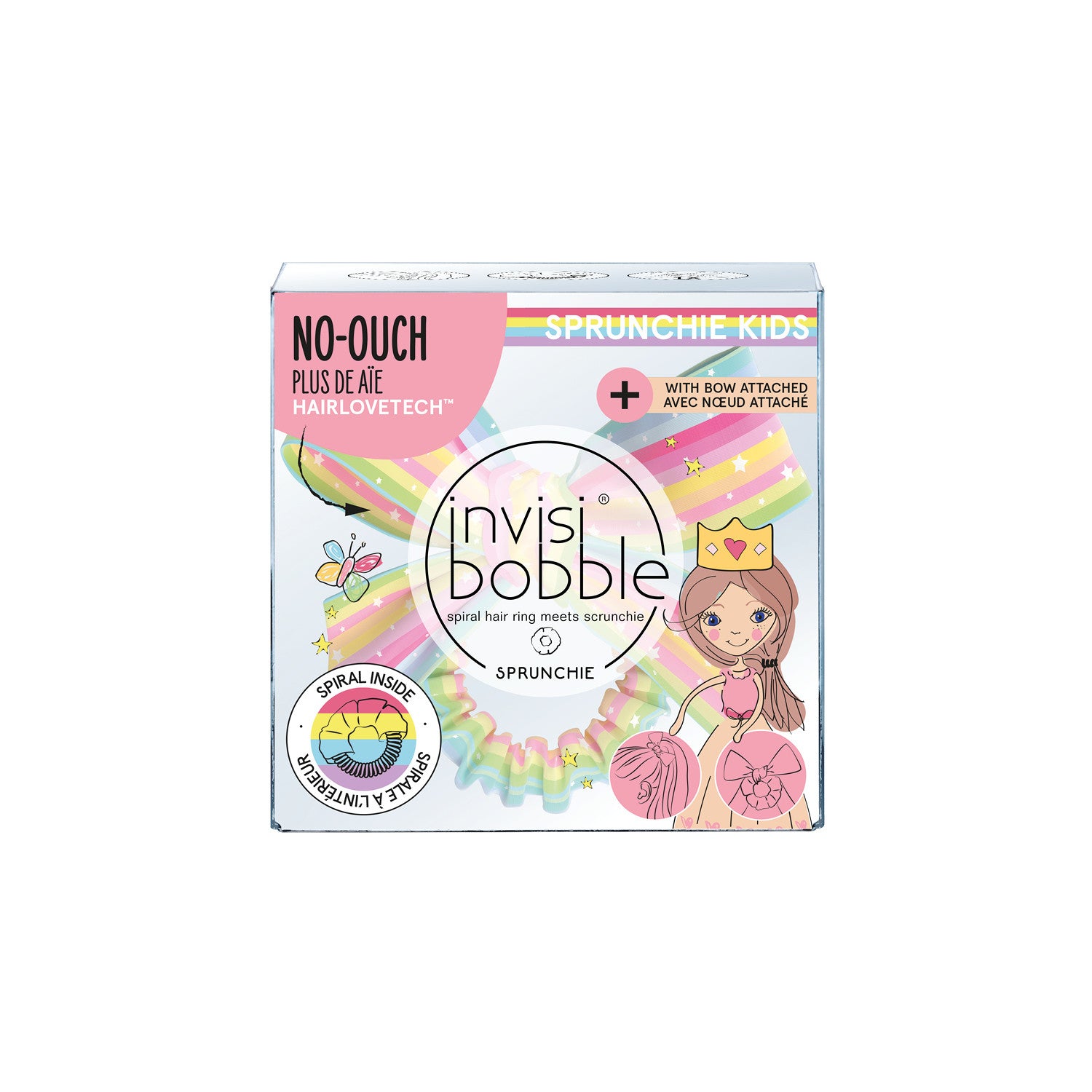 Kids Slim Sprunchie Bow Rainbow