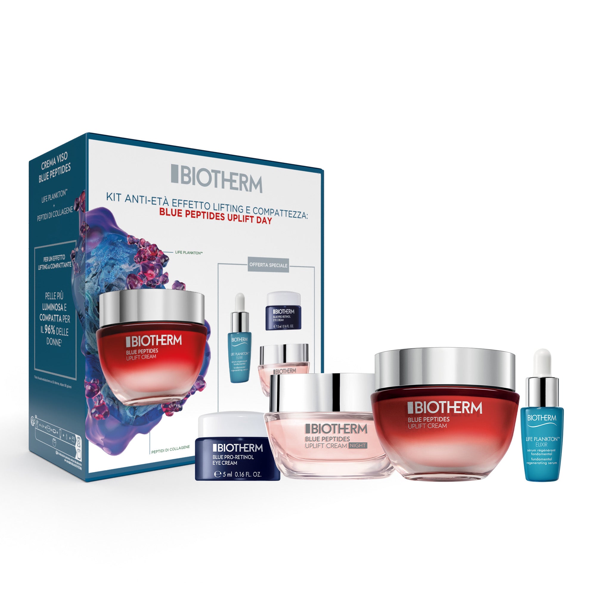 Kit Anti-Eta' Effetto Lifting e Compattezza Blue Peptides Uplift Day