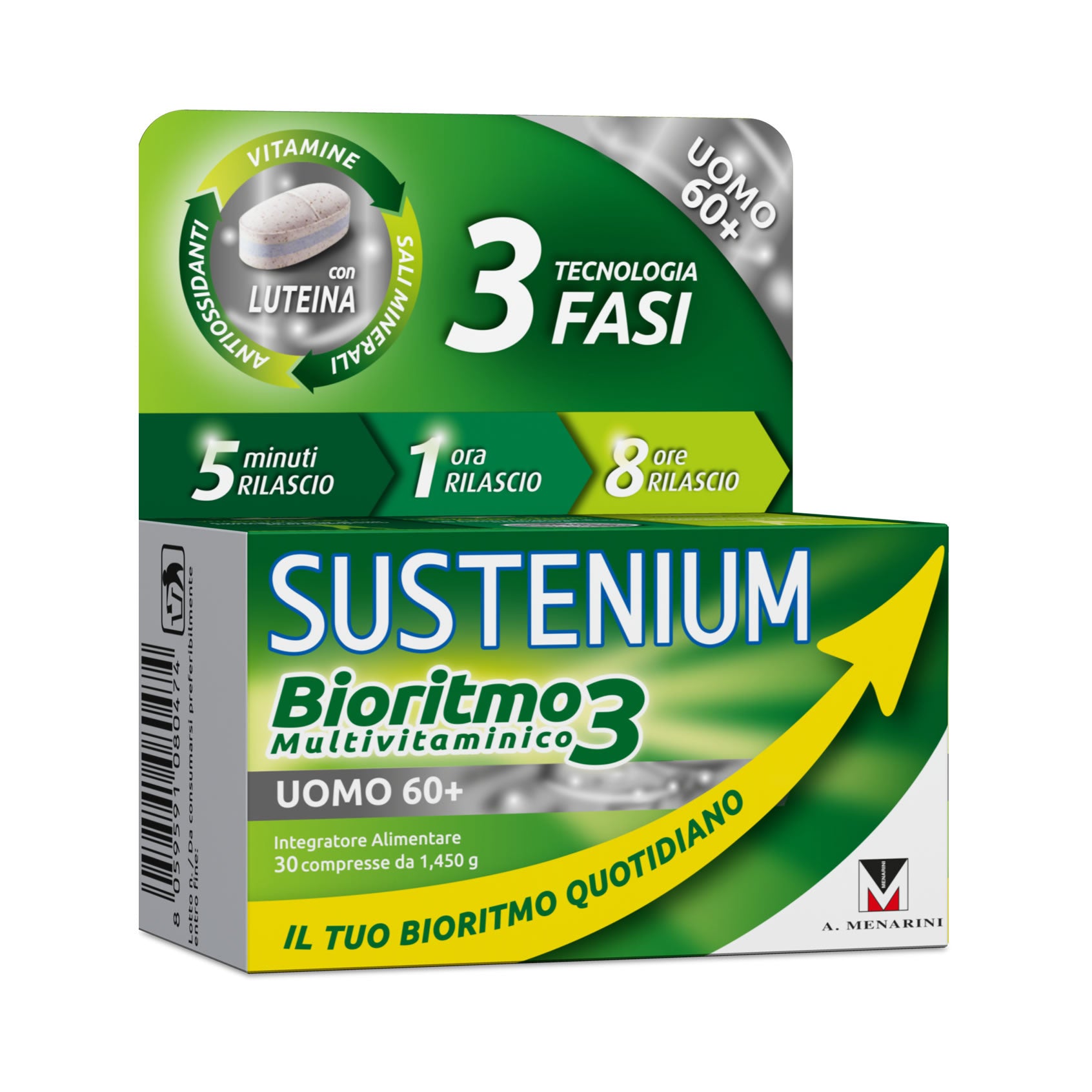 Menarini Sustenium Uomo 60+ Bioritmo3 Multivitaminico 30 Compresse