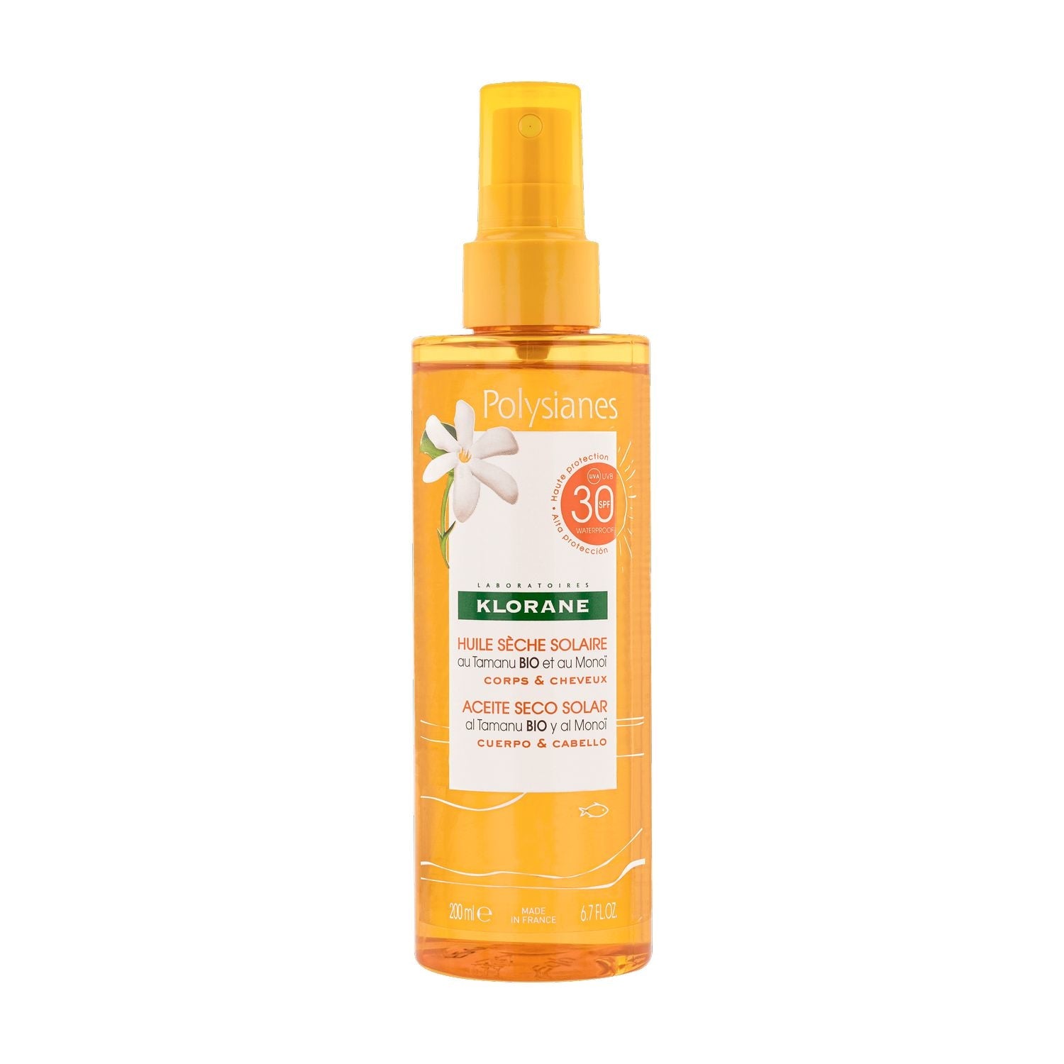 Olio Secco Solare SPF30 con Tamanu BIO e Monoi