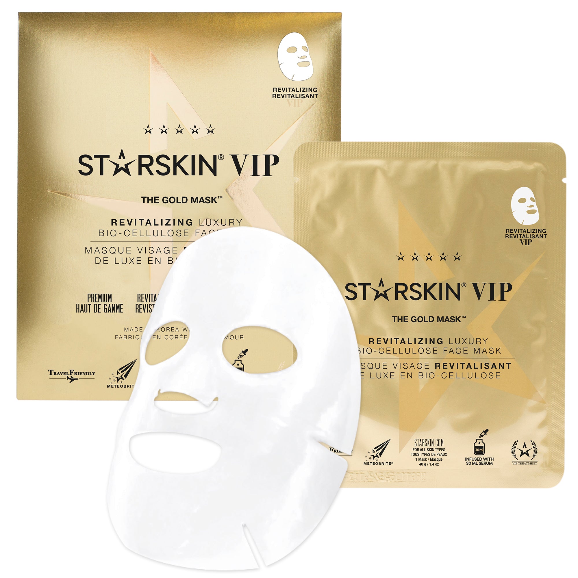 VIP THE GOLD MASK™ Revitalizing Luxury Bio-Cellulose Face Mask