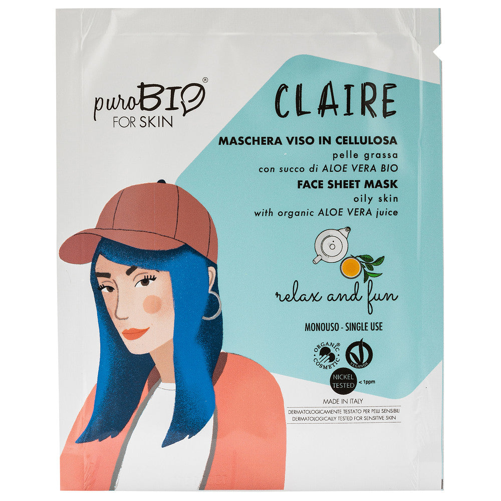 CLAIRE Maschera Viso In Tessuto - Pelle Grassa -RELAX AND FUN