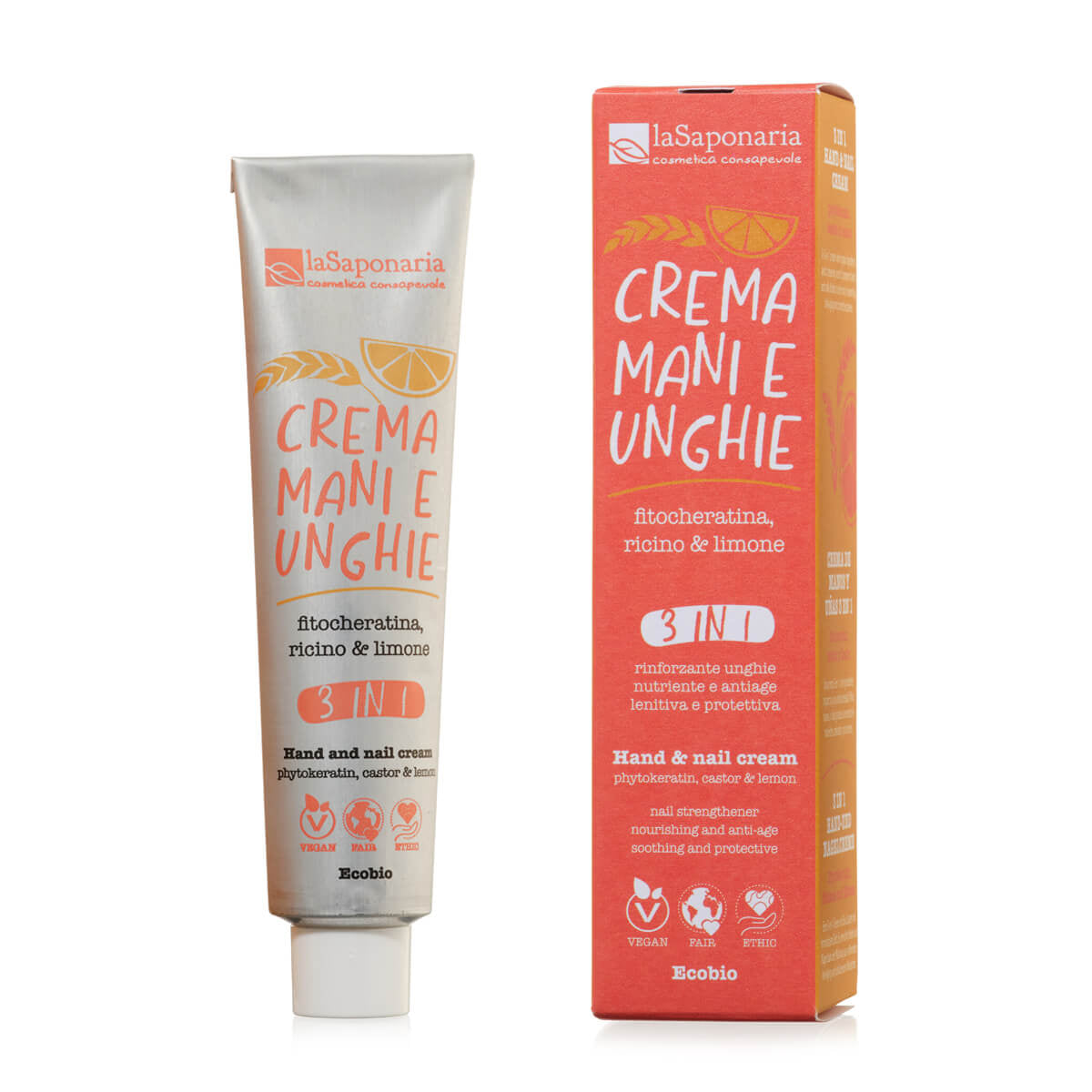 Crema mani e unghie 3 in 1 - fitocheratina, ricino e limone